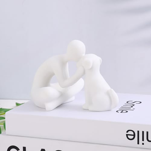 Figura Decorativa Hombre y Perro Resina 5.11 in miniatura 2