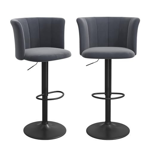 {Taburetes Altos de Cocina con Respaldo Azul Taburetes Altos Juego de 2 Taburete de Bar, Taburetes Altos de Cocina Con Respaldo, Taburetes Altos Ajustable 60-108 cm, Silla de Cocina...