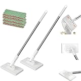 [Yizibuur]自動で雑巾を挟むモップ 自動機能付き手洗い不要モップ 1/2/3/4/5個【99%のクレンジングタオル/雑巾に適用】 自動フローリングワイパー くいつくるわいぱー ハンディ 延長ボール付き 手を汚さない モップ 粉塵・花粉・油汚れ・汚れ除去対策