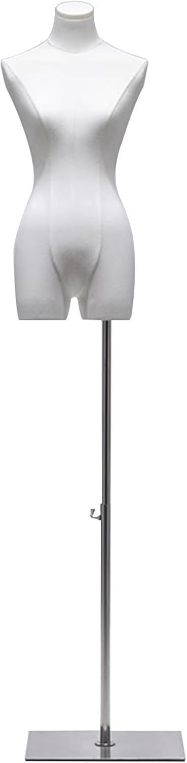 CONGRUI Mannequin Torso with Metal Stand Height Adjustable 61 77in Female Manikin Linen Covering(White)