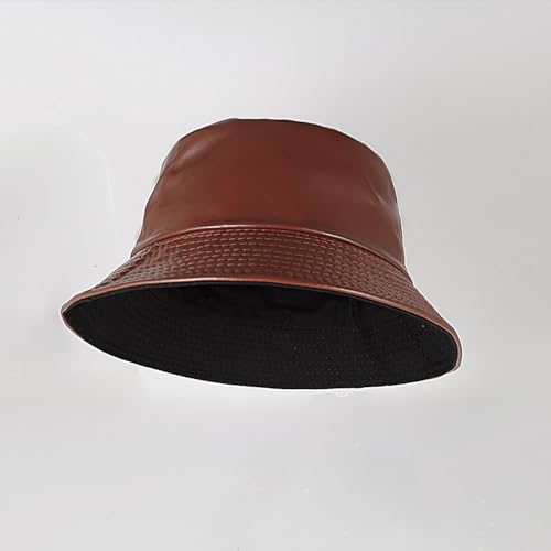 Image of Unisex Black Bucket Hat Waterproof Rain Hat Reversible Shiny Rave Bucket Hat for Concert Festival