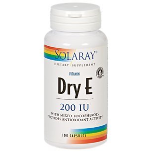 Solaray - Natural Vitamin Dry E, 200 Iu, 100 Capsules #TOP26