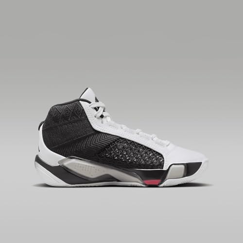 Nike Air Jordan XXXVIII Big Kids' Shoes (DZ3499-106, White/Siren Red/Black) Size 53