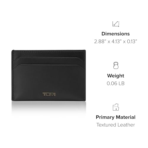Image of Tumi Card Case, Official, Authentic Nassau SLG Slim Card Case, Black Smooth, One Size