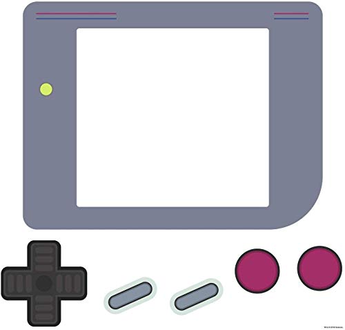 Sticker Géant Repositionnable Nintendo Gameboy Effacable avec Feutre, Noir, Rouge et Gris, 38.74 x 58.5
