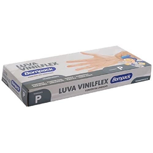 bompack Luva De Vinilflex S/Po Transparente Bompack C/100 Un (P)