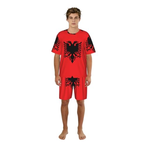 Pyjama drapeau albanais en textile premium doux et finitions haut de gamme