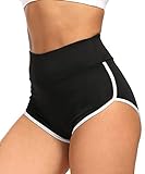 RIOJOY Damen Booty Shorts Scrunch Butt Kurze Leggings Sexy Figurformend Sportshorts Radlerhose Hotpants, Schwarz M