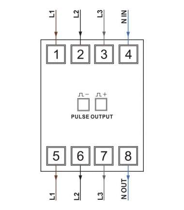 SDM72DR Drei- Phasen- Elektro- Energiezähler, 100 Ampere kWh DIN- Schienen- Leistungsmesser, zurücksetzbare Teilenergie, Pulsmesser, digitales LCD- Display mit Hintergrundbeleuchtung, MID- zertifiziert-5