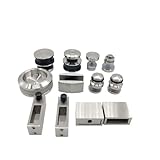 1 Set 304 Edelstahl Zink Schiebetür-Hängerollensystem-Kit for Wand-zu-Wand-Badewannen-Duschkabinen(Zinc Matte Black)