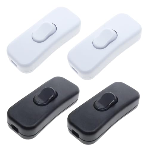 Produktbild von Wippschalter Für Kabel – 6A/250V, Inline-Schalter Für 2- Und 3-adrige Leitungen, 3er-Pack, Weiß – Für Lampen