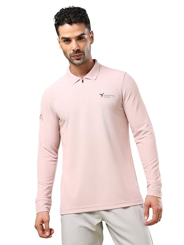 Image of TECHNOSPORT Men's Slim Fit Full Sleeve Polo T-Shirt with Collar, MATPIQ Quick Dry Moisture Wicking Polo Tee for Gym Sports Golf and Casual Wear