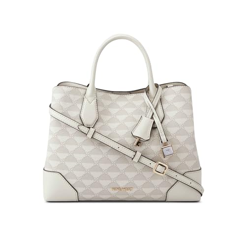 Nine West Brooklyn Jet Set Satchel, Bolsos de Hombro para Mujer, Logotipo de Piedra pómez, Talla única Nine West Brooklyn Jet Set Satchel, Bolsos de Hombro para Mujer, Logotipo de Piedra pómez, Talla única
