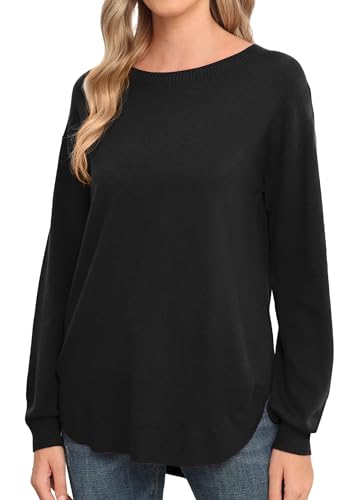 GRECERELLE Womens Long Sleeve Lightweight Crewneck Sweater Tops Casual Soft Knit Pullover Jumper4