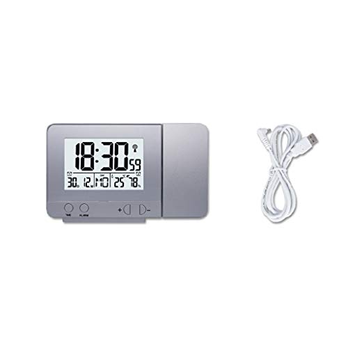 Rubsy Multi-Function Alarm Clock with Timer, Temperature Projection LED Screen Alarm Clock, USB