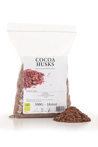 Cosses de cacao 300 g – Cosses naturelles pour infusions et pâtisseries – Ingrédient aromatique pour thé au cacao – Produit de São Tomé-et-Príncipe