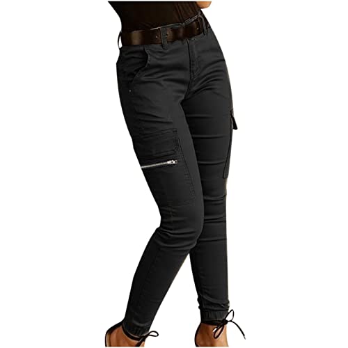 Tactical Pants for Women Skinny Stretch Cargo Pants High Waisted Straight Leg Pants Bound Feet Ripstop Cargo Trousers