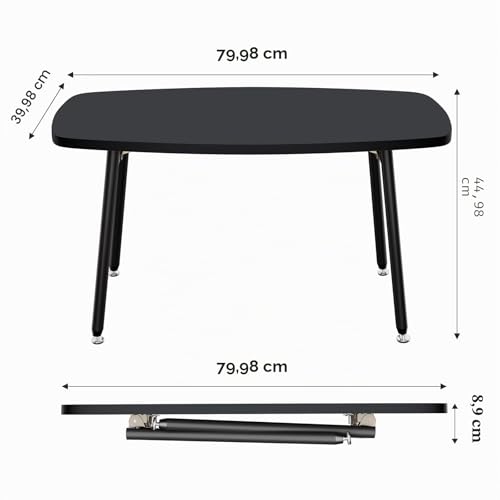 Table basse pliante pour salon compact WOHOMO noire 80 x 40 cm - 3