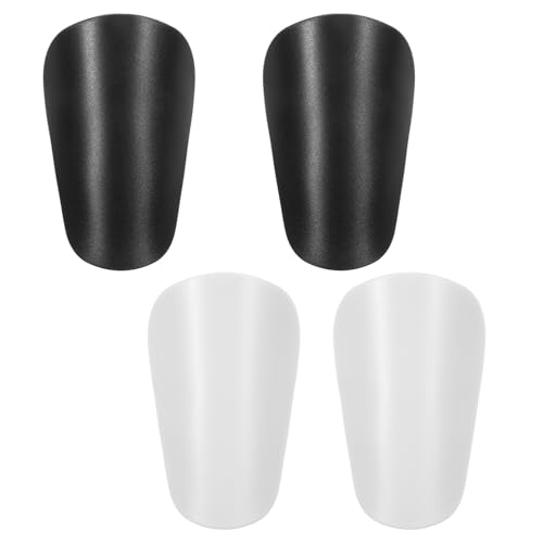 YBEATY 2 Pairs Mini Shin Guards 3.94 × 2.36 Inches Black White Shin Guards Soccer Light Comfortable Extra Small Pads Small Football Protective Equipment for Men Women High Level Soccer Athletes