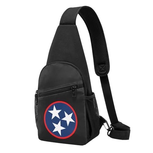 Tennessee Tri Star Flag，Fashion One-Shoulder Bag，Anti-Theft Crossbody Shoulder Chest Bag