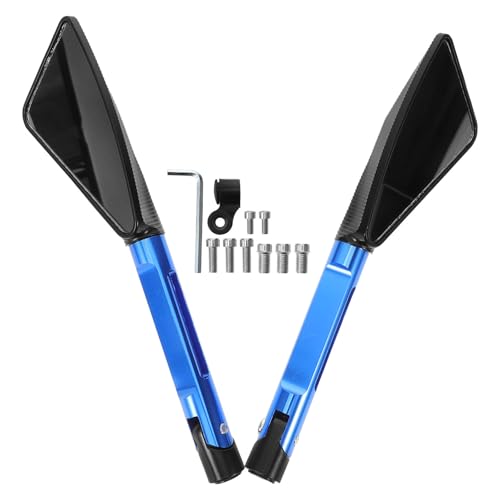 Espejos retrovisores triangulares NUOBESTY de cristal azul para rutas seguras en ATV y scooter