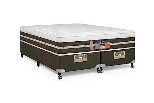 Cama Box + Colchão Castor Queen Silver Star Air One Face Tecnopedic 158x198x59cm
