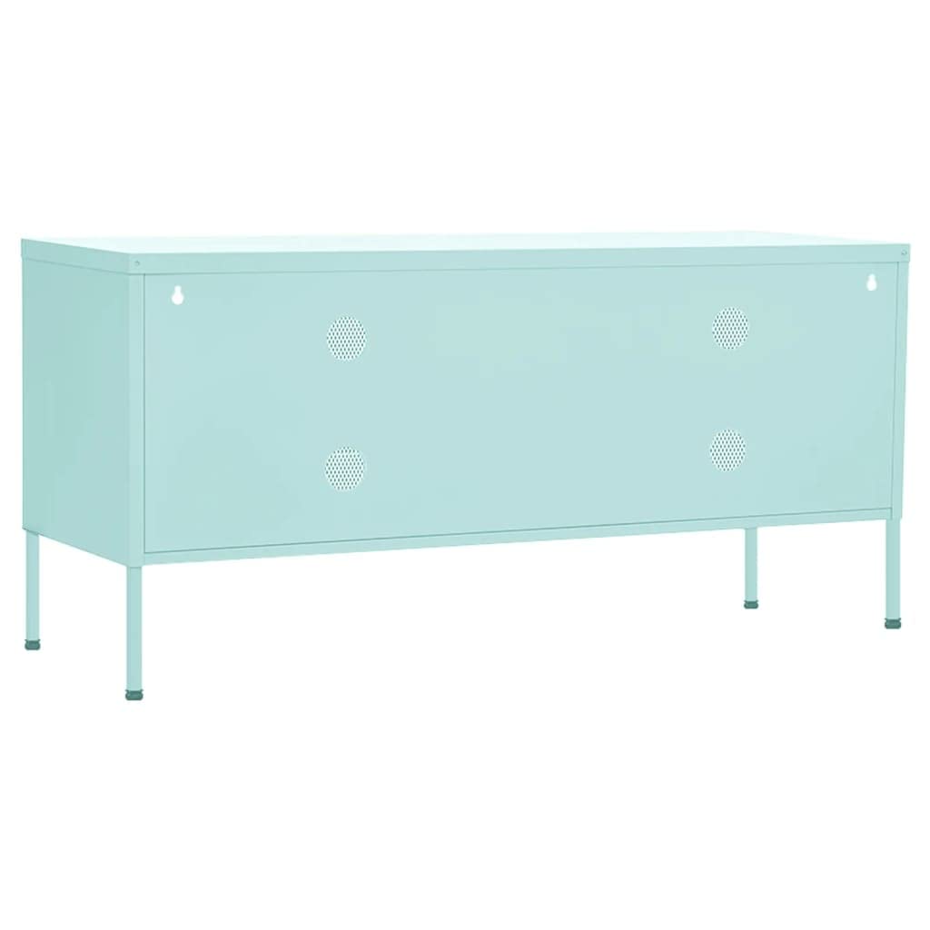vidaXL Mueble para TV Soporte Mobiliario Aparador Armario Estante Salón Sala de Estar Dormitorio Decoración de Acero Verde Menta 105x35x50 cm