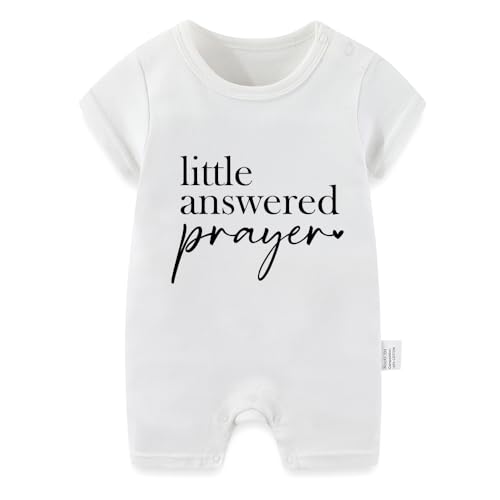 Qixiaccvk Little Answered Prayer Bodysuit, Baby Announcement Mommy and Me Hospital Outfits, Funny Infant Coming Soon Newborn Gender Neutral Clothes...