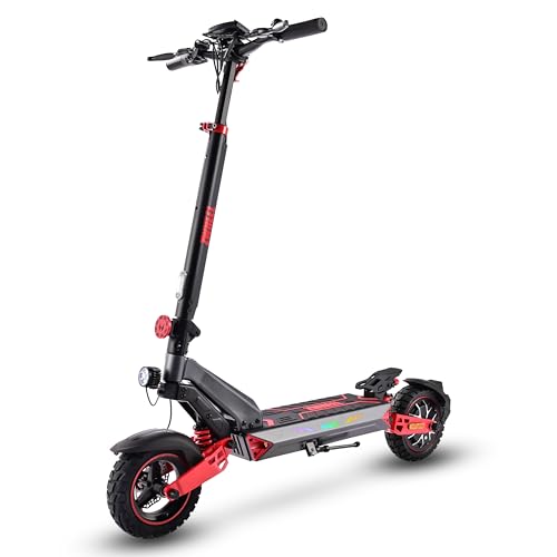D3 Patinete Eléctrico Adulto Todo Terreno, Patinete con Batería 48V 15Ah de Gran Autonomía, Neumáticos de Vacío 10 Pulgadas, Doble Suspensión de Resorte & Frenos de Disco Fiable