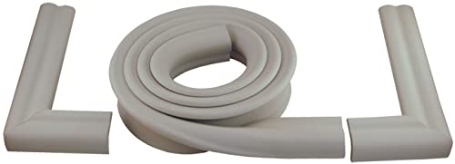 Image of KidKusion Extra Long Hearth Cushion | Made in USA | Taupe | 14.33 Ft of Padding | Child Safety, Edge and Corner Guard, Baby Proof Fireplace Bumper