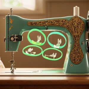 Miniatura 3 de Prensador de máquina de coser, prensatelas para máquina de coser, prensatelas de puntada recta, para máquinas de coser industriales