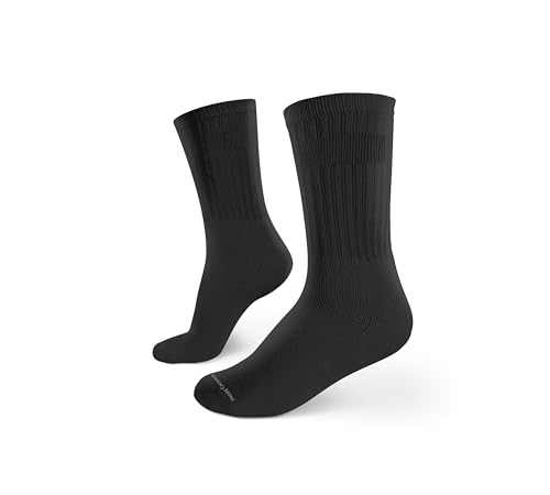 Happy Coconut Black Crew Socks- Unisex Size 9-11 | Breathable, Soft, Moisture-Wicking Everyday Socks for Men & Women | Comfortable, Durable Athletic Socks (3 Pack)