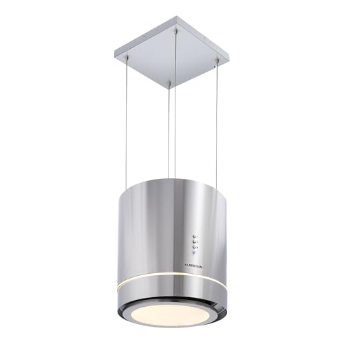 Klarstein Hanging Island Cooker Hood, Extractor Fan for Kitchen Islands, 540m³/h Airflow, Timer, Adjustable Kitchen Extractor Fan with Futuristic Design, 3 Mode Cooker Hoods, Activated Carbon Filters