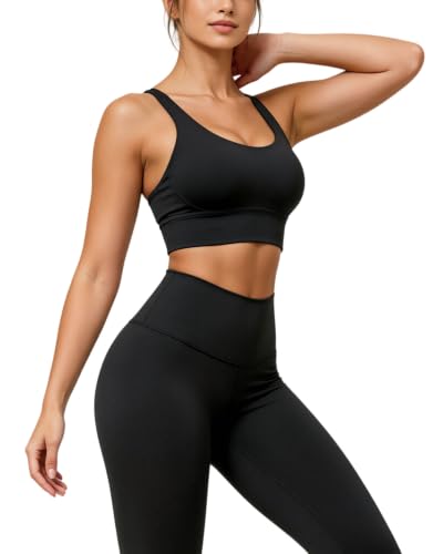 Image of Grace Form Strappy Sports Bra for Women Padded Push Up Sport Bra Athletic Running Workout Bra Yoga Bra