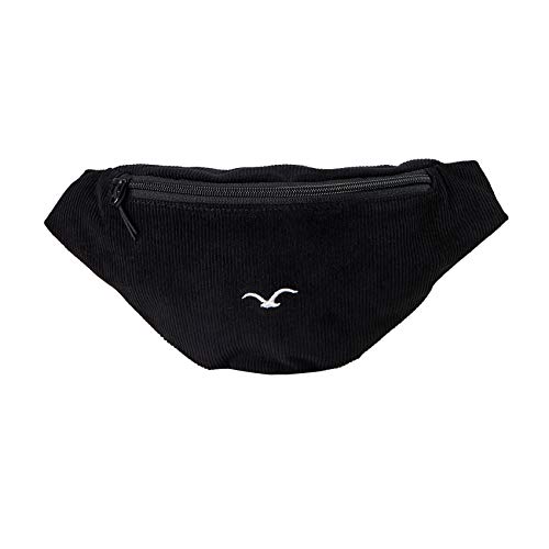 Cleptomanicx Healer Cord Black banane en velours avec grand compartiment de rangement