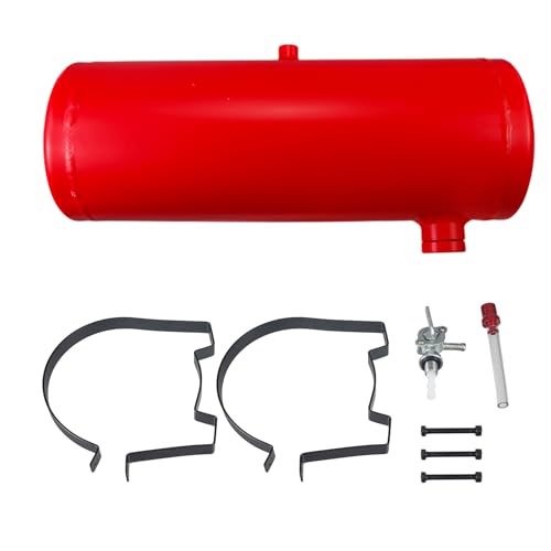 Red Gas Tank Fuel Tank Aluminum Cylinder 6 x 18' Center Fill 2 Gallon minibike gas fuel tank For...