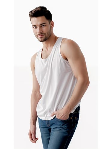 Image of COSCO ABALA 100% Combed Cotton Vest for Men, Sleeveless, White, Pack of 3 | Regular Fit, Deep Round Neck, Large Armholes, Tagless Design, Soft Feel, Breathable, Stretchable Fabric, Everyday Wear