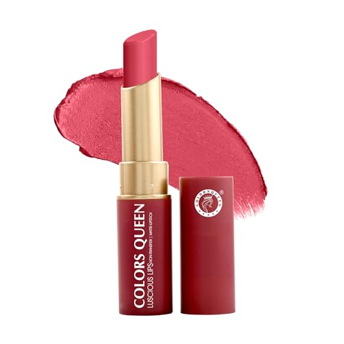Image of Colors Queen Luscious Lips - Non Transfer Creamy Matte Lipstick | Highly Pigmented with Smooth Application | Long Lasting Lipstick Waterproof | Smudge Proof Lipstick for Women (02 - Dusty Pink - 3.5g)