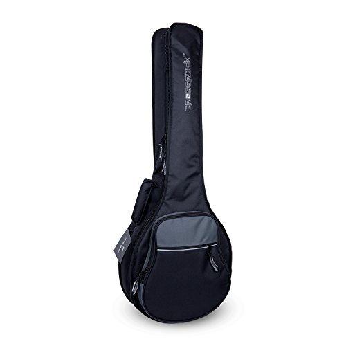 Image of Crossrock CRSG106BJBG Padded Gig Bag for Open Back & Resonator Banjos, Backpack Straps, Black /Grey