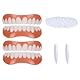 IKOPFLN 2 Pairs Provisorischer zahnersatz veneers zähne zum aufstecken Zahnersatz-Set,zahnersatz zum aufstecken,Vollmund, falsche Zähne, Zahnersatz oben und unten, Prothesen-Reline-Set