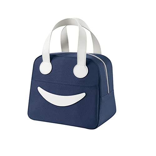 croselyu Mini sac à déjeuner isotherme - Sac de rangement de plein air/pique-nique mignon - Sac à glace portable - 1 pièce (S, bleu) Cover