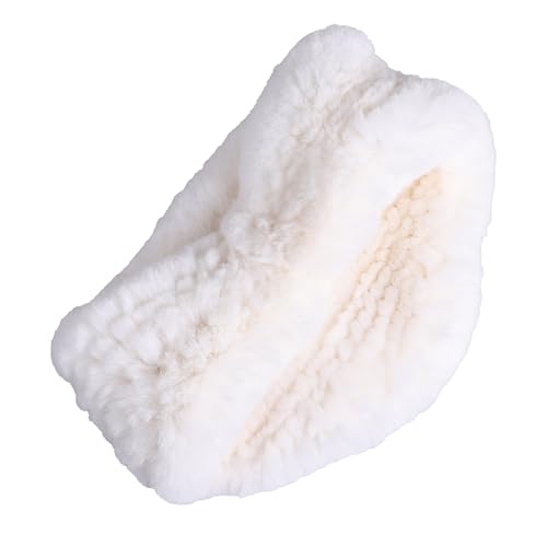Women's Genuine Rex Rabbit Fur Knitted Neck Warmer Winter Warm Furry Loop Scarf2