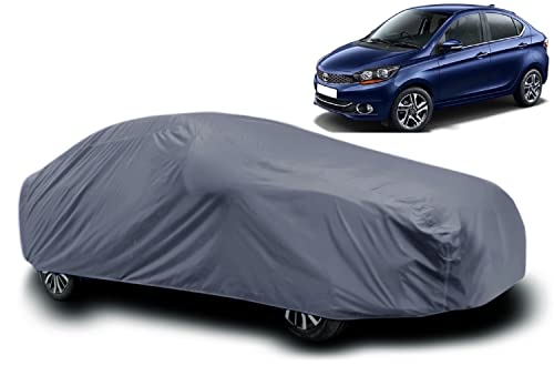 Image of Tata Tigor Car Cover Waterproof / Tata Tigor Body Cover Waterproof / Tata Tigor Car Cover / Car Cover Tata Tigor / Car Body Cover Tata Tigor With Triple Stitched Fully Elastic Ultra Surface Body Protection (Grey)
