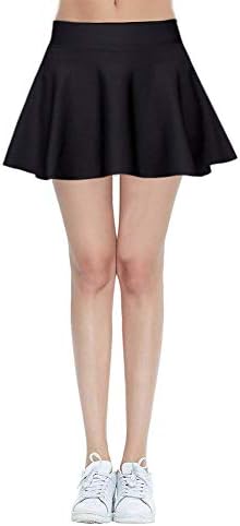 SAILORSTAR Big Girl's Pleated Active Skort Women's Mini Tennis Skirt with Shorts Black