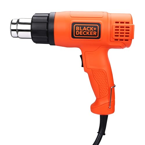BLACK+DECKER KX1800-B1, 1800 W, Dual Temperature High Speed Corded Heat Gun for Removing & Drying Paint Coats, Remelting Adhesives & Shrink Wrapping, 3 Metre Cable, Orange & Black