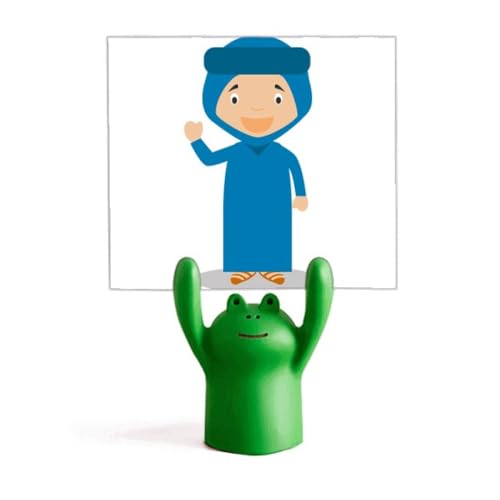 Support mémo bleu grenouille dessin animé Algérie décoration bureau