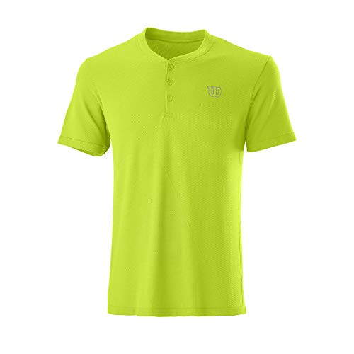 T-shirt Wilson PWR SMLS Henley II haut de gamme en maille technique