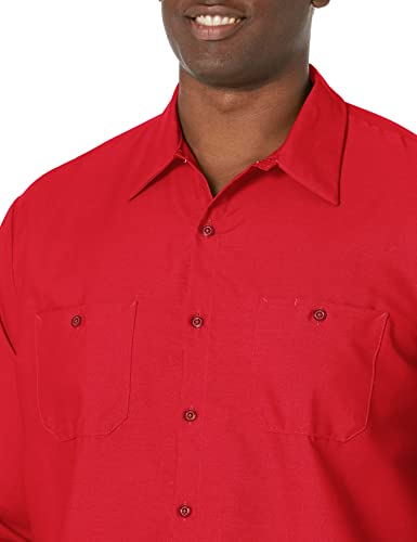 Image of Red Kap Men's Long Sleeve Industrial Work Shirt | Moisture Wicking Button Up, Wrinkle Resistance Fights Fading & Stains