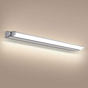 Owolf Led-spiegellamp, 18 W, 4000 K, 1650 lm, 60 cm, 45 graden instelbare hoek, naturel, wit, voor badkamer, make-up, spiegel, energie-efficiëntieklasse A++]
