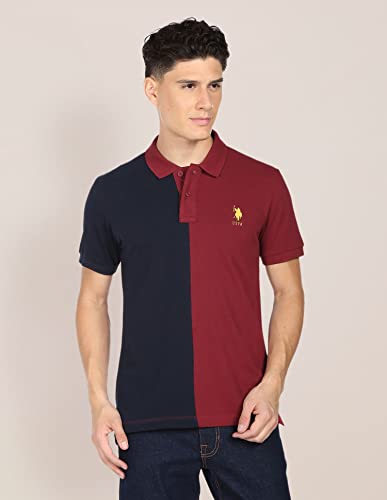Image of U.S. POLO ASSN. Slim Fit Polo T Shirts for Men - 100% Cotton, Half Sleeves Mens Tshirt